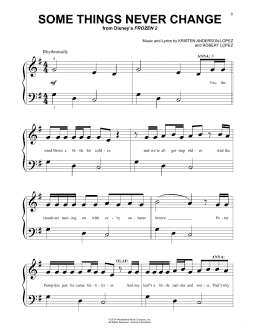 page one of Some Things Never Change (from Disney's Frozen 2) (Beginning Piano Solo)
