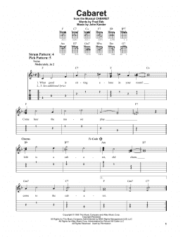 page one of Cabaret (Easy Guitar Tab)