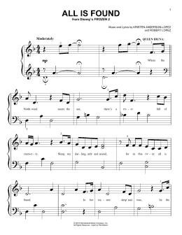 page one of All Is Found (from Disney's Frozen 2) (Big Note Piano)