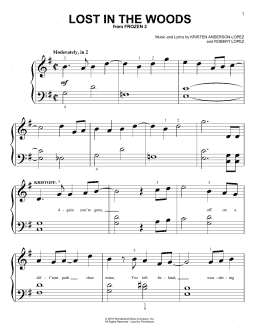 page one of Lost In The Woods (from Disney's Frozen 2) (Big Note Piano)