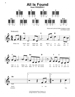 page one of All Is Found (from Disney's Frozen 2) (Super Easy Piano)