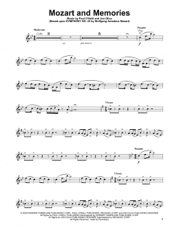 page one of Mozart And Memories (Violin Solo)