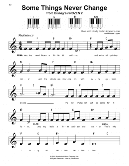 page one of Some Things Never Change (from Disney's Frozen 2) (Super Easy Piano)