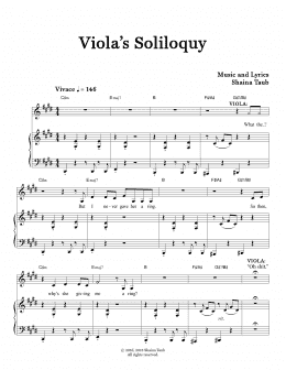 page one of Viola's Soliloquy (from Twelfth Night) (Piano & Vocal)