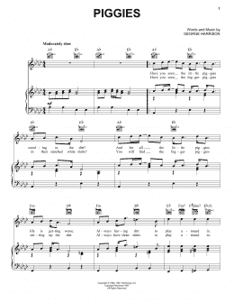page one of Piggies (Piano, Vocal & Guitar Chords (Right-Hand Melody))