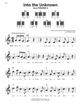page one of Into The Unknown (from Disney's Frozen 2) (Super Easy Piano)