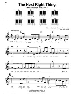 page one of The Next Right Thing (from Disney's Frozen 2) (Super Easy Piano)