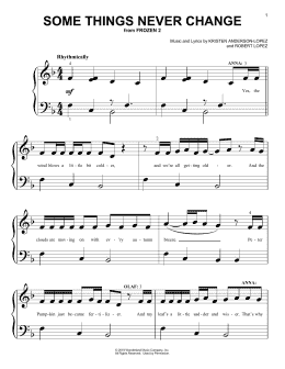 page one of Some Things Never Change (from Disney's Frozen 2) (Big Note Piano)
