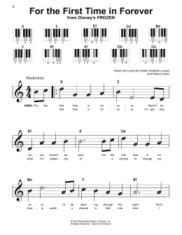 page one of For The First Time In Forever (from Frozen) (Super Easy Piano)