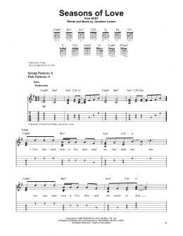 page one of Seasons Of Love (from Rent) (Easy Guitar Tab)