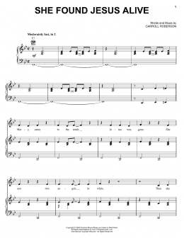 page one of She Found Jesus Alive (Piano, Vocal & Guitar Chords (Right-Hand Melody))