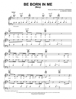 page one of Be Born In Me (Mary) (Piano, Vocal & Guitar Chords (Right-Hand Melody))