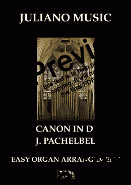 page one of CANON IN D (EASY ORGAN - C VERSION) - PACHELBEL