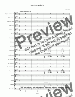 page one of March to Valhalla.LuisTorres - Full Score