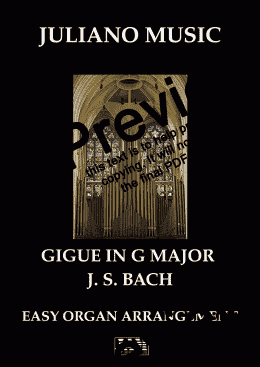 page one of GIGUE IN G MAJOR (BWV 577) (EASY ORGAN) - BACH