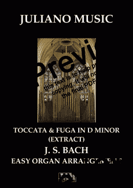 page one of TOCCATA E FUGUE IN D MINOR (EXTRACT) - J. S. BACH