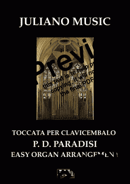 page one of TOCCATA PER CLAVICEMBALO (EASY ORGAN) - PARADISI