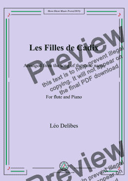 page one of Delibes-Les filles de Cadix, for Flute and Piano
