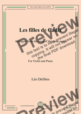 page one of Delibes-Les filles de Cadix, for Violin and Piano