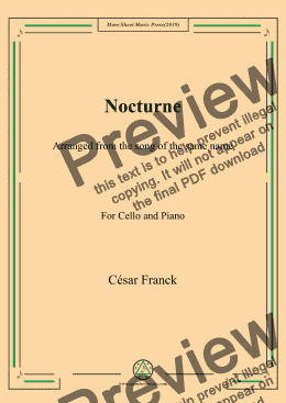 page one of Franck-Nocturne,for Cello and Piano
