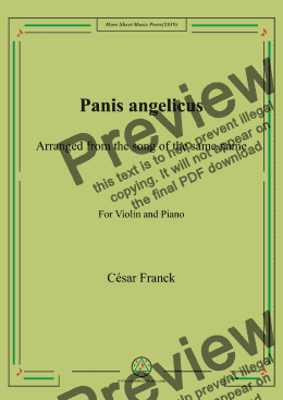 page one of Franck-Panis angelicus,for Violin and Piano
