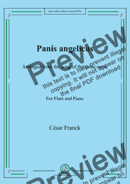 page one of Franck-Panis angelicus,for Flute and Piano