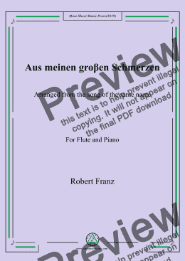 page one of Franz-Aus meinen groβen Schmerzen,for Flute and Piano