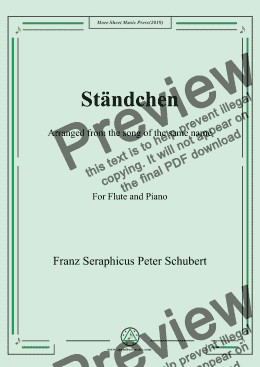 page one of Schubert-Ständchen,for Flute and Piano