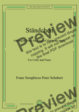 page one of Schubert-Ständchen,for Cello and Piano