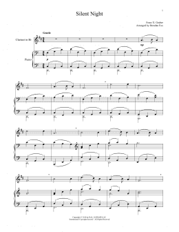 page one of Silent Night (Clarinet and Piano)