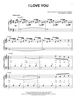 page one of i love you (Easy Piano)