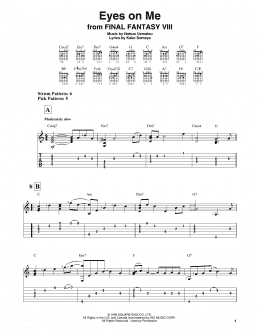 page one of Eyes On Me (from Final Fantasy VIII) (Easy Guitar Tab)