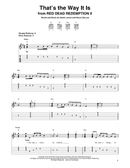 page one of That's The Way It Is (from Red Dead Redemption II) (Easy Guitar Tab)
