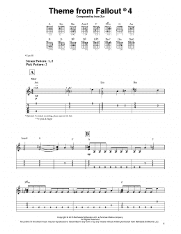 page one of Theme From Fallout 4 (Easy Guitar Tab)