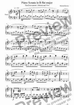 page one of Piano sonata in B flat major - Movement 3