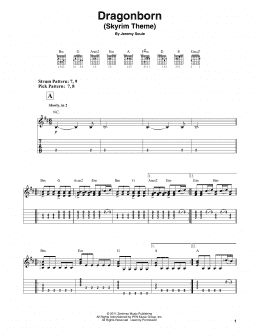 page one of Dragonborn (Skyrim Theme) (Easy Guitar Tab)