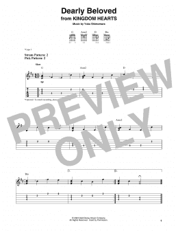 page one of Dearly Beloved (from Kingdom Hearts) (Easy Guitar Tab)