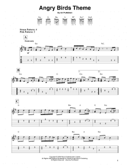 page one of Angry Birds Theme (Easy Guitar Tab)