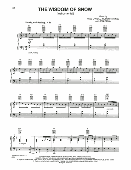 page one of The Wisdom Of Snow (Piano Solo)