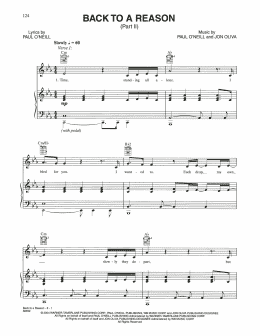 page one of Back To A Reason (Piano, Vocal & Guitar Chords (Right-Hand Melody))
