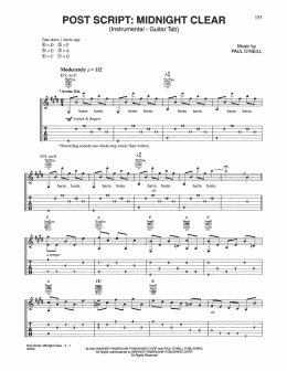 page one of Post Script: Midnight Clear (Guitar Tab)