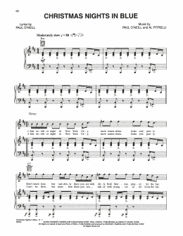 page one of Christmas Nights In Blue (Piano, Vocal & Guitar Chords (Right-Hand Melody))