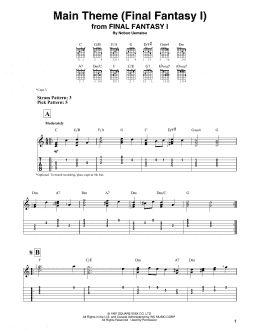page one of Main Theme (Final Fantasy I) (Easy Guitar Tab)