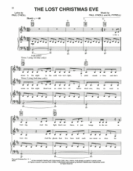 page one of The Lost Christmas Eve (Piano, Vocal & Guitar Chords (Right-Hand Melody))