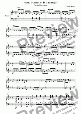 page one of Piano sonata in B flat major - Movement 4