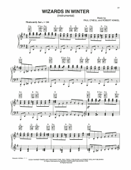 page one of Wizards In Winter (Piano Solo)