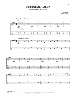 page one of Christmas Jazz (Guitar Tab)