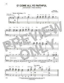 page one of O' Come All Ye Faithful (Piano Solo)