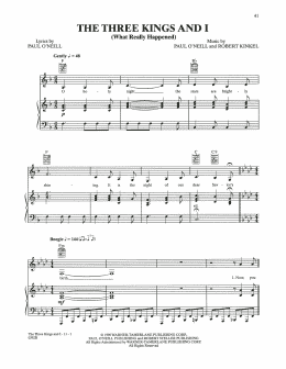 page one of The Three Kings And I (What Really Happened) (Piano, Vocal & Guitar Chords (Right-Hand Melody))