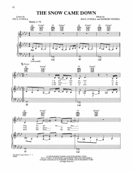 page one of The Snow Came Down (Piano, Vocal & Guitar Chords (Right-Hand Melody))